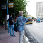 WAITING for the bus